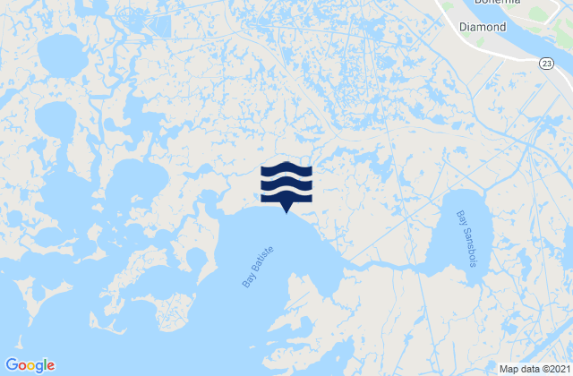 Mapa da tábua de marés em Plaquemines Parish, United States