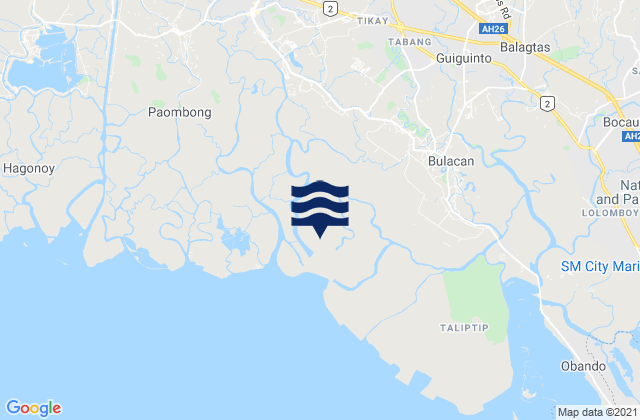 Mapa da tábua de marés em Plaridel, Philippines