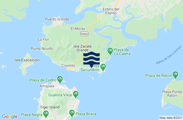Mapa da tábua de marés em Playa Blanca, Honduras