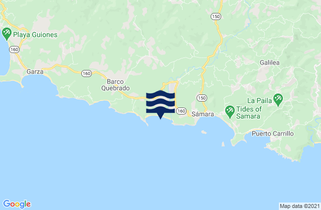 Mapa da tábua de marés em Playa Buena Vista, Costa Rica