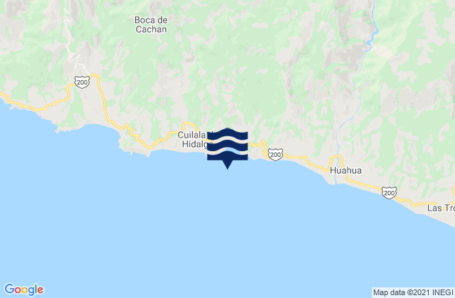 Mapa da tábua de marés em Playa Carricitos, Mexico