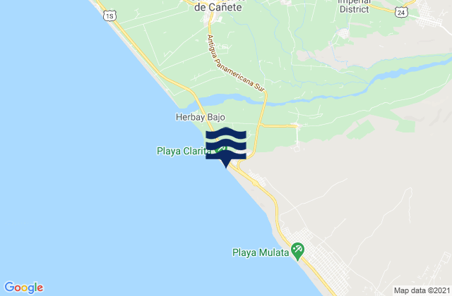 Mapa da tábua de marés em Playa Cóndor, Peru