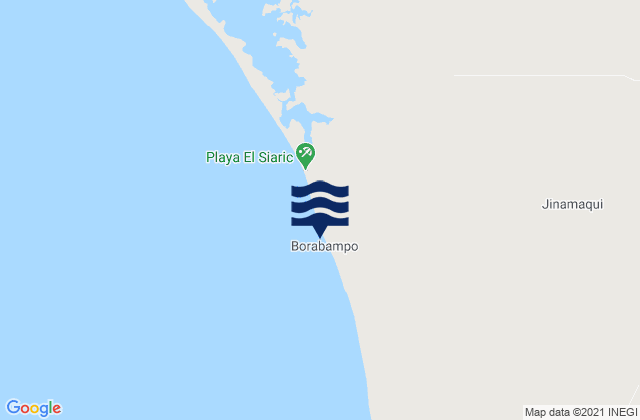 Mapa da tábua de marés em Playa El Siari, Mexico