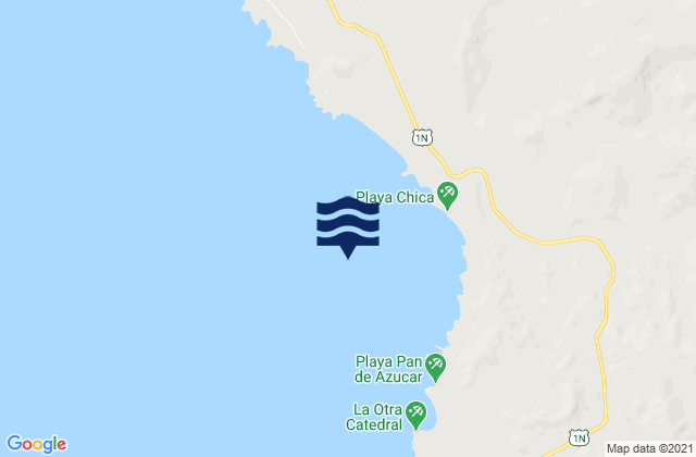 Mapa da tábua de marés em Playa Grande, Peru