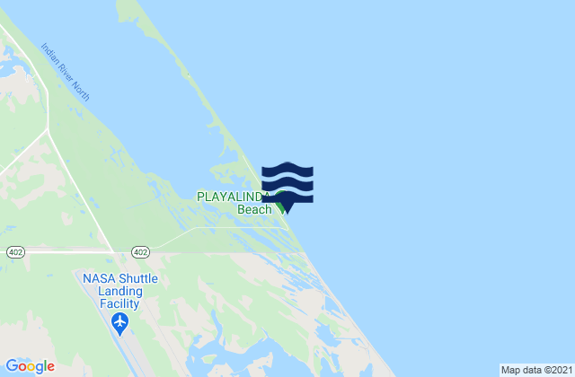 Mapa da tábua de marés em Playa Linda, United States
