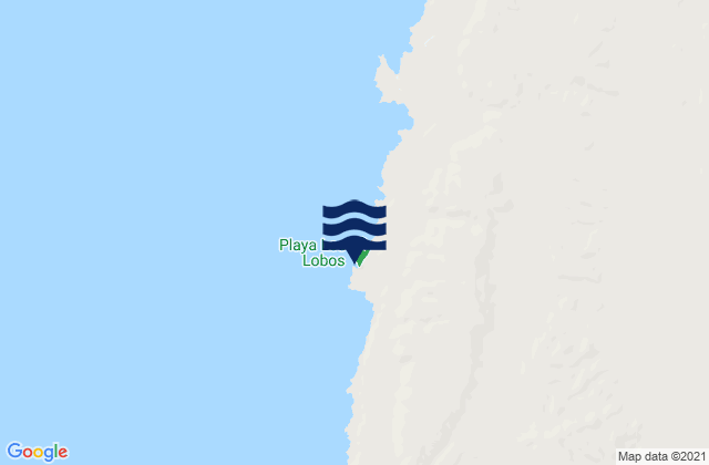 Mapa da tábua de marés em Playa Los Lobos, Chile