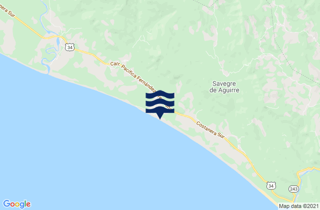 Mapa da tábua de marés em Playa Matapalo, Costa Rica