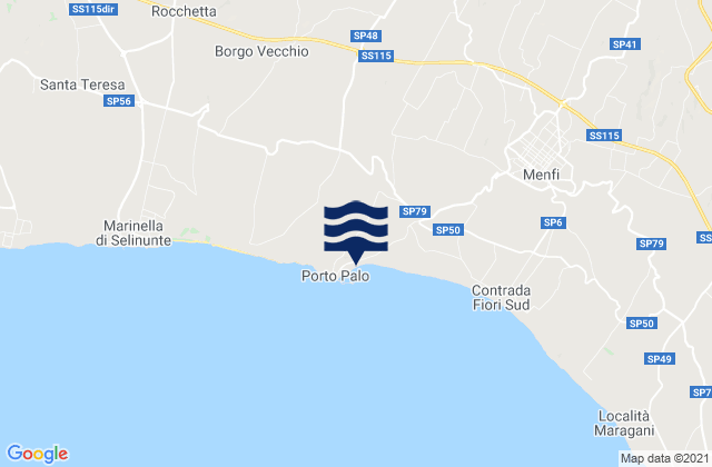 Mapa da tábua de marés em Playa Porto Palo, Italy