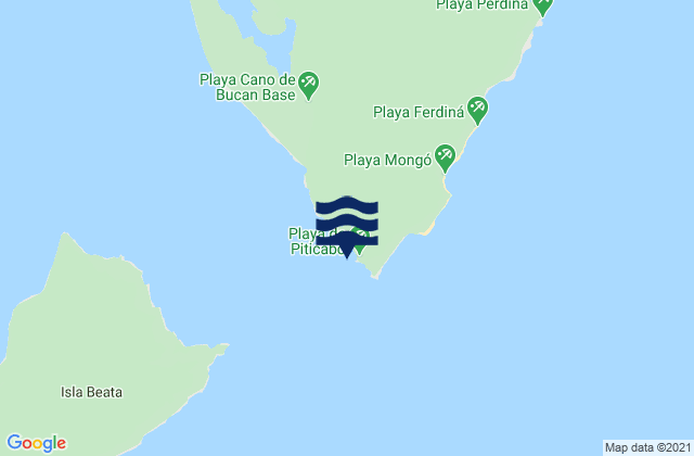 Mapa da tábua de marés em Playa de Piticabo, Dominican Republic