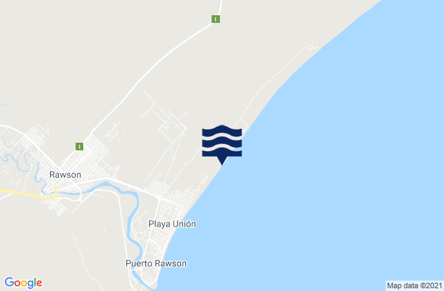 Mapa da tábua de marés em Playa los Palos, Argentina