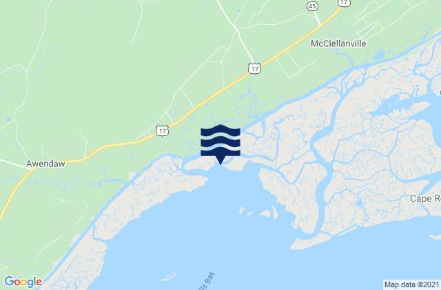 Mapa da tábua de marés em Pleasant Hill Landing (Santee River), United States