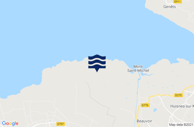 Mapa da tábua de marés em Pleine-Fougères, France