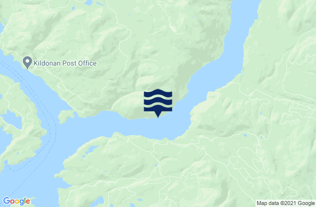 Mapa da tábua de marés em Pocahontas Point, Canada