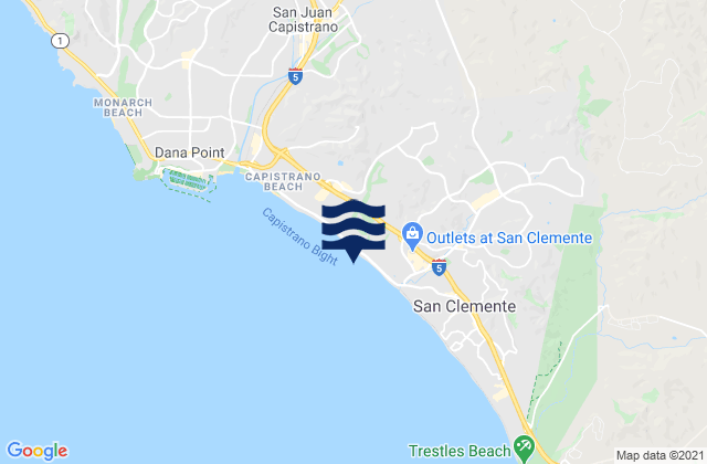 Mapa da tábua de marés em Poche Beach, United States