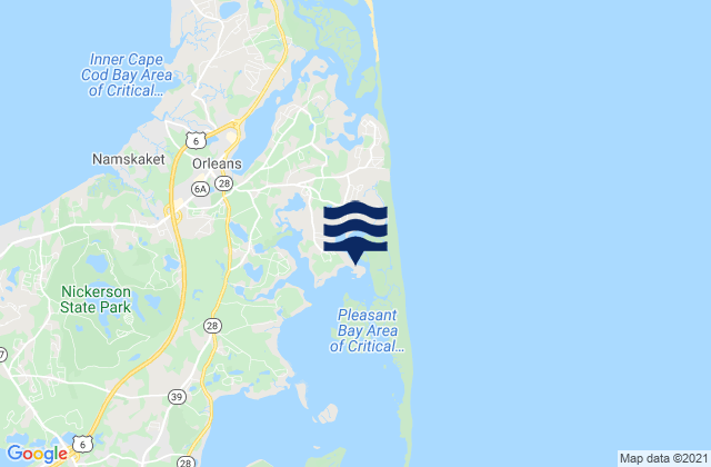 Mapa da tábua de marés em Pochet Island, United States