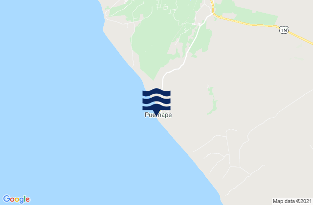 Mapa da tábua de marés em Poemape, Peru
