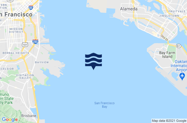 Mapa da tábua de marés em Point Avisadero 0.6 nmi. ESE of, United States