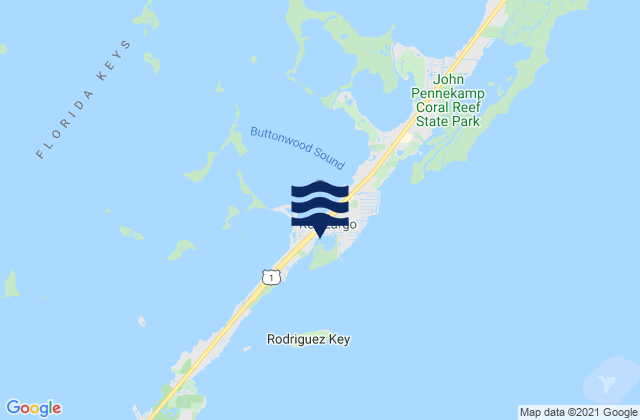Mapa da tábua de marés em Point Charles (Key Largo), United States