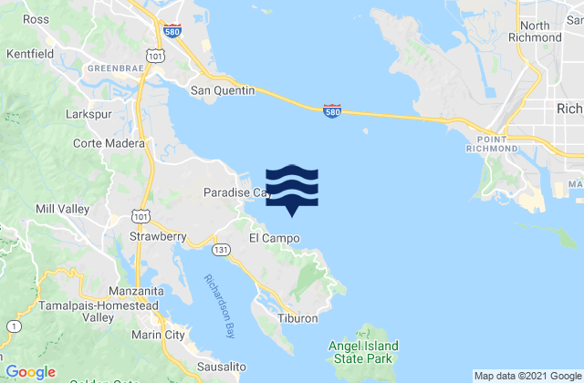 Mapa da tábua de marés em Point Chauncey 0.75 nmi. NW of, United States