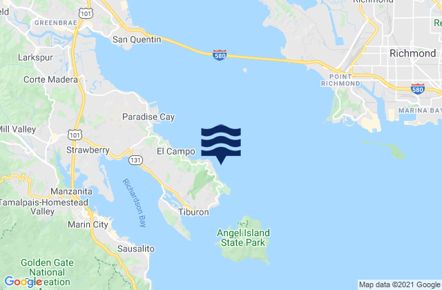 Mapa da tábua de marés em Point Chauncey, United States