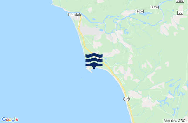 Mapa da tábua de marés em Point Grenville, United States