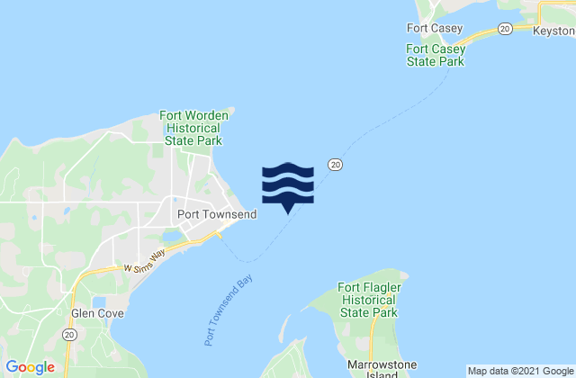 Mapa da tábua de marés em Point Hudson 0.5 mile east of, United States