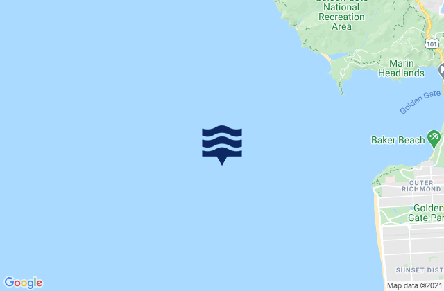 Mapa da tábua de marés em Point Lobos 3.73 nmi. W of, United States