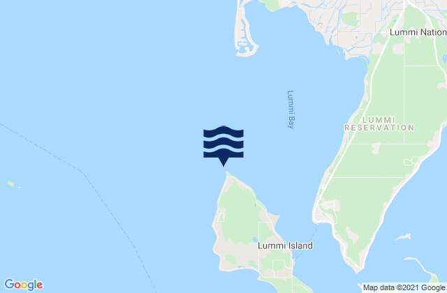 Mapa da tábua de marés em Point Migley (Lummi Island), United States