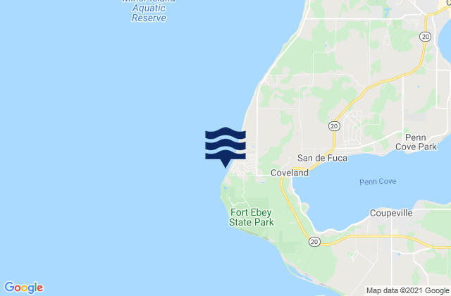 Mapa da tábua de marés em Point Partridge Whidbey Island, United States