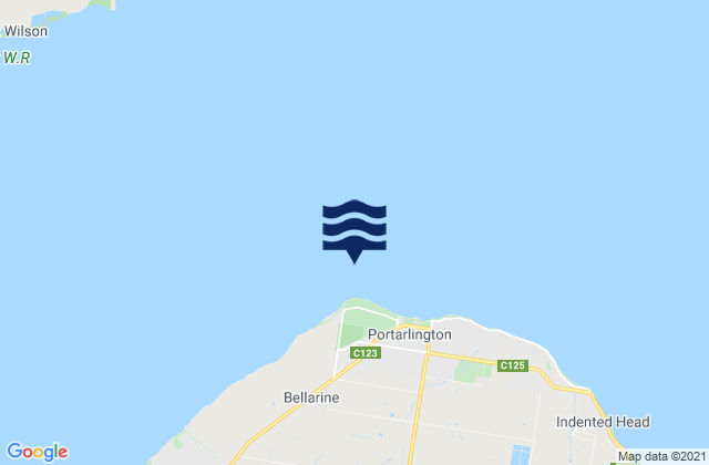 Mapa da tábua de marés em Point Richards, Australia