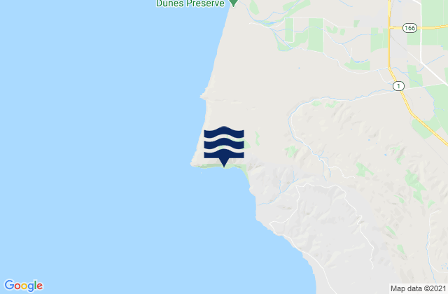 Mapa da tábua de marés em Point Sal State Beach, United States