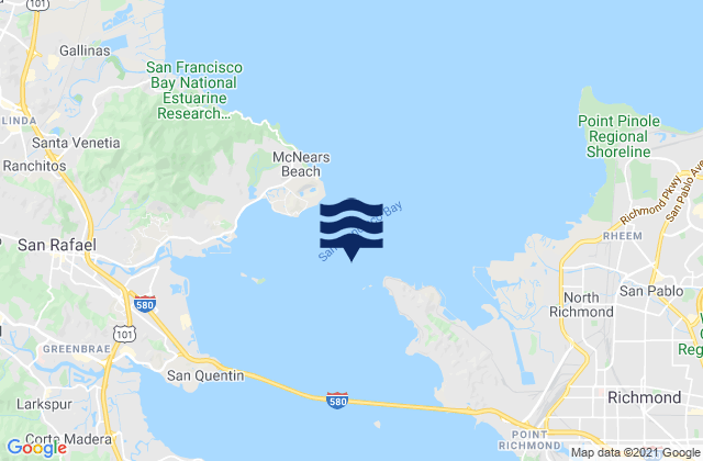 Mapa da tábua de marés em Point San Pablo midchannel, United States