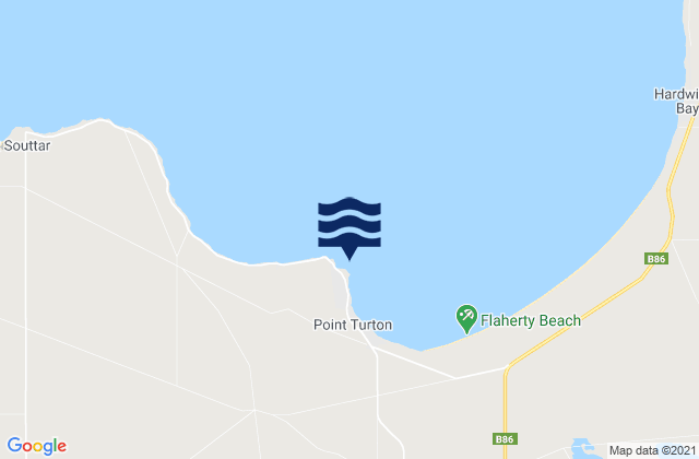 Mapa da tábua de marés em Point Turton, Australia