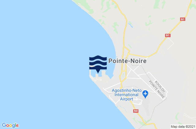 Mapa da tábua de marés em Pointe Noire, Republic of the Congo