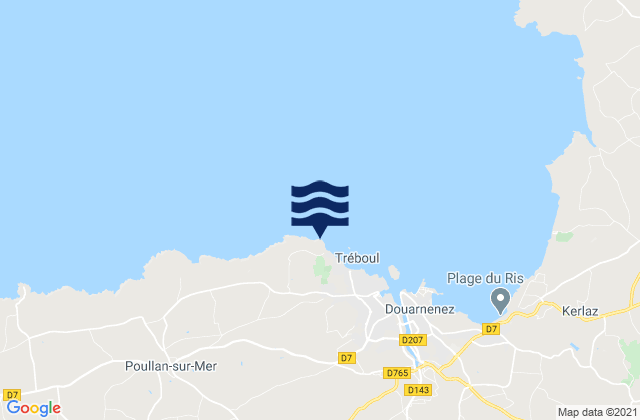 Mapa da tábua de marés em Pointe de Leyde, France