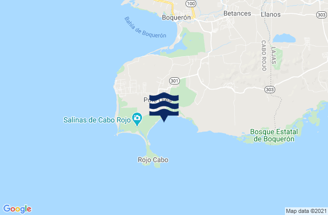 Mapa da tábua de marés em Pole Ojea, Puerto Rico