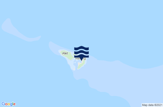 Mapa da tábua de marés em Polowat, Micronesia
