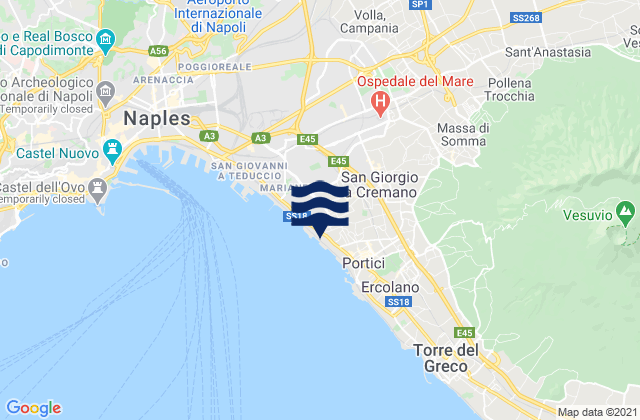 Mapa da tábua de marés em Pomigliano d'Arco, Italy