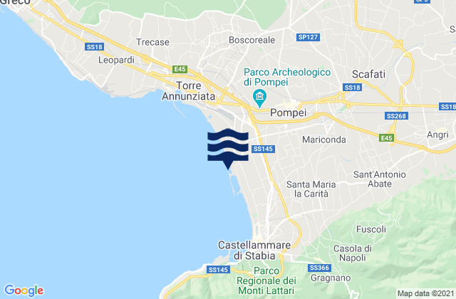 Mapa da tábua de marés em Pompei, Italy