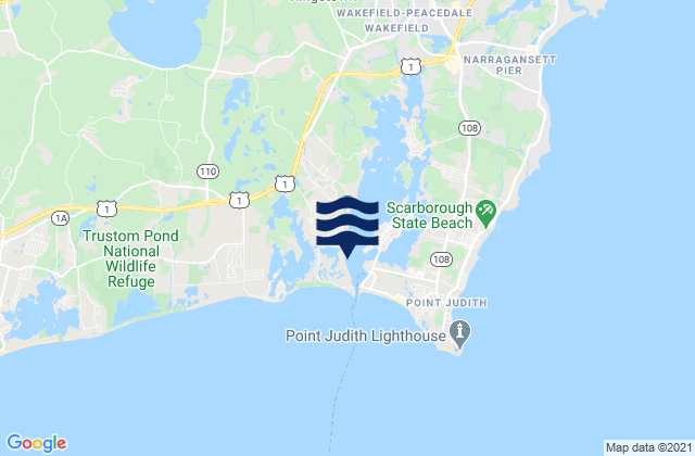 Mapa da tábua de marés em Pond entrance - Point Judith, United States