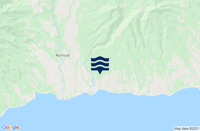Mapa da tábua de marés em Ponggeok, Indonesia
