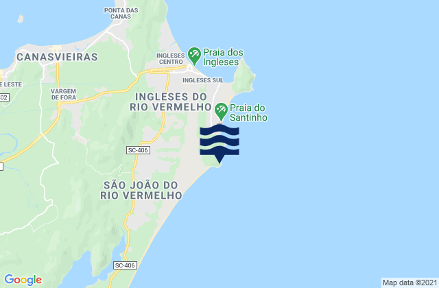 Mapa da tábua de marés em Ponta Das Aranhas, Brazil