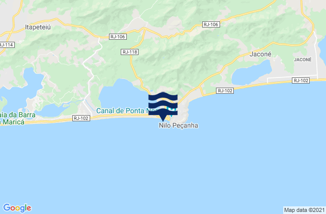 Mapa da tábua de marés em Ponta Negra, Brazil