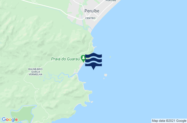 Mapa da tábua de marés em Ponta Paranapua, Brazil