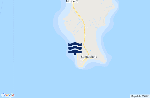 Mapa da tábua de marés em Ponta Preta, Cabo Verde