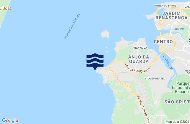Mapa da tábua de marés em Ponta da Madeira, Brazil