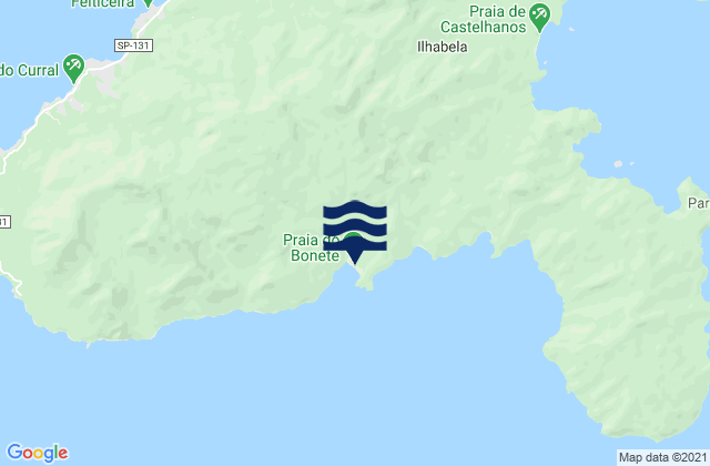 Mapa da tábua de marés em Ponta do Bonete, Brazil