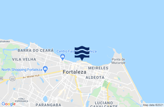 Mapa da tábua de marés em Ponte Metalica, Brazil