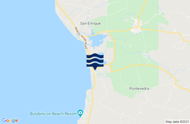 Mapa da tábua de marés em Pontevedra, Philippines