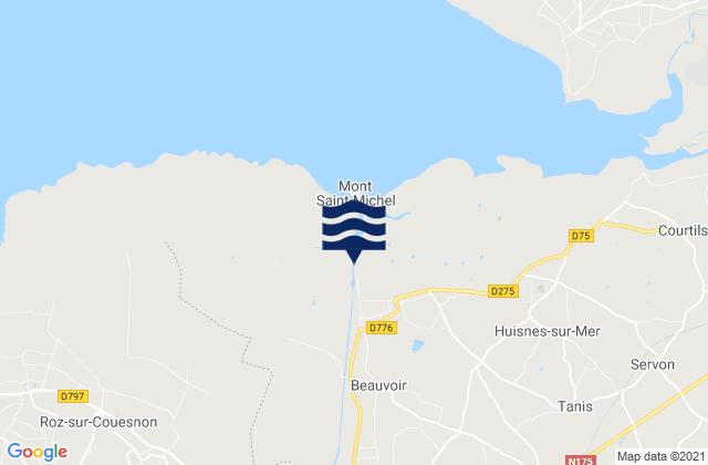 Mapa da tábua de marés em Pontorson, France